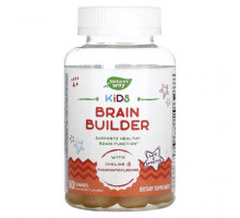 Улучшение памяти и работы мозга Nature's Way, Kids Brain Builder, для детей от 4 лет, лимонад, 60 жевательных таблеток