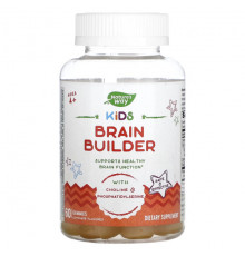 Улучшение памяти и работы мозга Nature's Way, Kids Brain Builder, для детей от 4 лет, лимонад, 60 жевательных таблеток