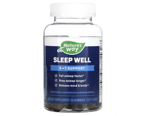 Для здорового сна Nature's Way, Sleep Well, ягодный, 90 жевательных таблеток Для здорового сна Nature's Way, Sleep Well, ягодный, 90 жевательных таблеток