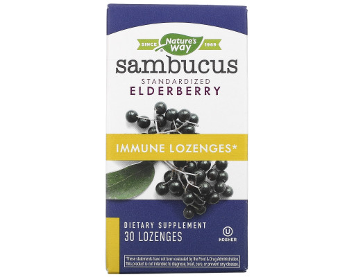 Nature's Way, Sambucus Immune, Elderberry, Standardized , 30 Lozenges Nature's Way, Sambucus Immune, Elderberry, Standardized , 30 Lozenges