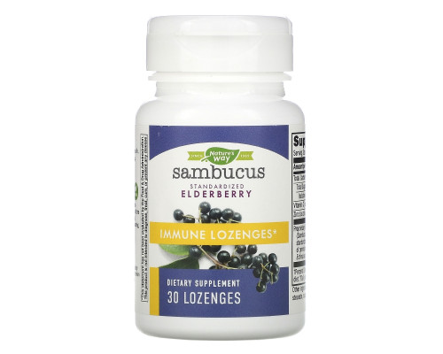 Nature's Way, Sambucus Immune, Elderberry, Standardized , 30 Lozenges Nature's Way, Sambucus Immune, Elderberry, Standardized , 30 Lozenges