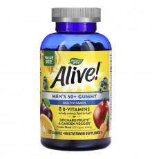 Nature's Way, Alive! Men's 50+ Gummy Multivitamin, Fruit Flavors, 150 Gummies
