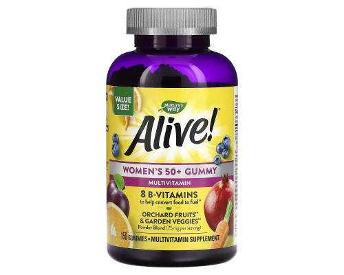 Nature's Way, Alive! Women's 50+ Gummy Multivitamin, Mixed Berry, 150 Gummies Nature's Way, Alive! Women's 50+ Gummy Multivitamin, Mixed Berry, 150 Gummies