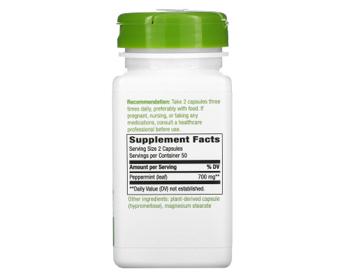 Nature's Way, Peppermint Leaf, 350 mg , 100 Vegetarian Capsules Nature's Way, Peppermint Leaf, 350 mg , 100 Vegetarian Capsules