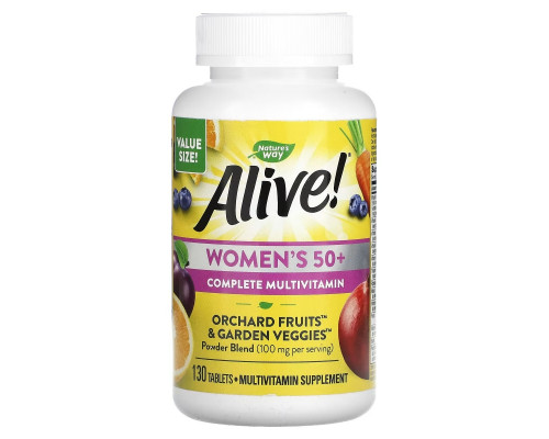 Nature's Way, Alive! Women's 50+ Complete Multivitamin, 130 Tablets Nature's Way, Alive! Women's 50+ Complete Multivitamin, 130 Tablets