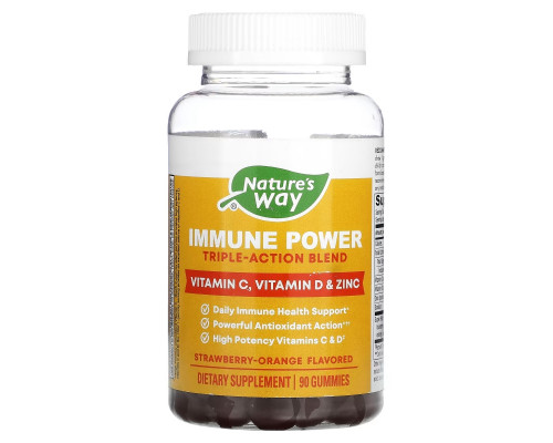 Nature's Way, Immune Power, Triple-Action Blend, Strawberry-Orange, 90 Gummies Nature's Way, Immune Power, Triple-Action Blend, Strawberry-Orange, 90 Gummies