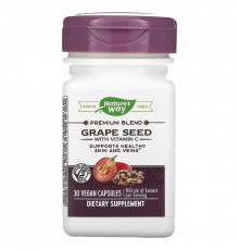 Nature's Way, Premium Blend, Grape Seed with Vitamin C, 100 mg, 30 Vegan Capsules