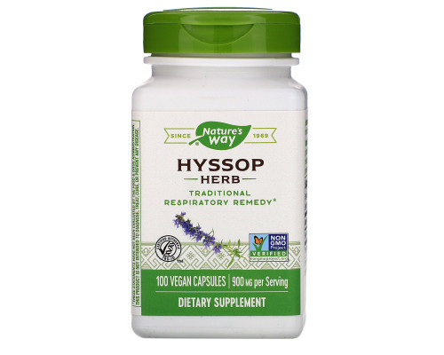 Nature's Way, Иссоп, 450 мг, 100 капсул Nature's Way, Иссоп, 450 мг, 100 капсул