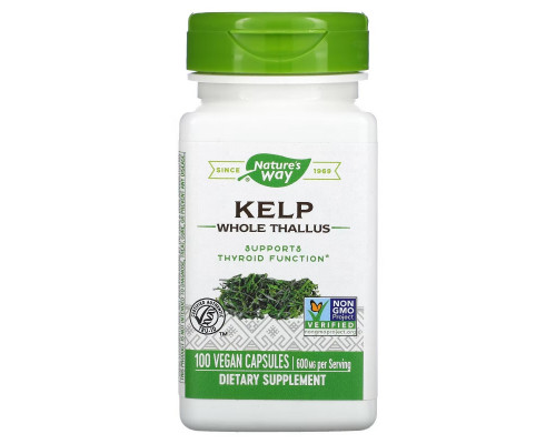 Nature's Way, Kelp, Whole Thallus, 600 mg, 100 Vegan Capsules Nature's Way, Kelp, Whole Thallus, 600 mg, 100 Vegan Capsules