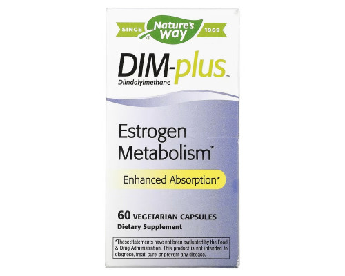 Nature's Way, DIM-Plus, Estrogen Metabolism, 60 Vegetarian Capsules Nature's Way, DIM-Plus, Estrogen Metabolism, 60 Vegetarian Capsules