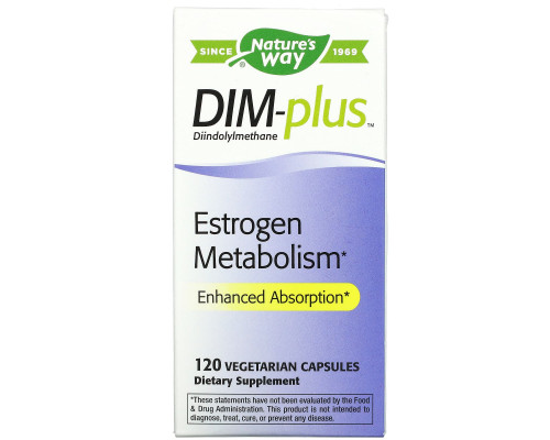 Nature's Way, DIM-plus, с формулой, улучшающей метаболизм эстрогенов, 120 капсул Nature's Way, DIM-plus, с формулой, улучшающей метаболизм эстрогенов, 120 капсул