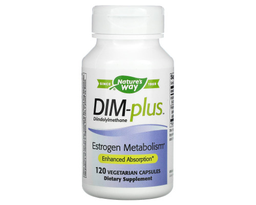 Nature's Way, DIM-plus, с формулой, улучшающей метаболизм эстрогенов, 120 капсул Nature's Way, DIM-plus, с формулой, улучшающей метаболизм эстрогенов, 120 капсул