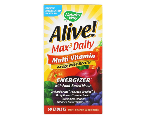 Nature's Way, Alive! Max3 Daily Multi-Vitamin, 60 Tablets Nature's Way, Alive! Max3 Daily Multi-Vitamin, 60 Tablets