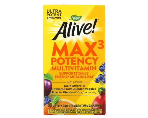 Nature's Way, Живой! Max3 Daily, мультивитамины, 90 таблеток Nature's Way, Живой! Max3 Daily, мультивитамины, 90 таблеток
