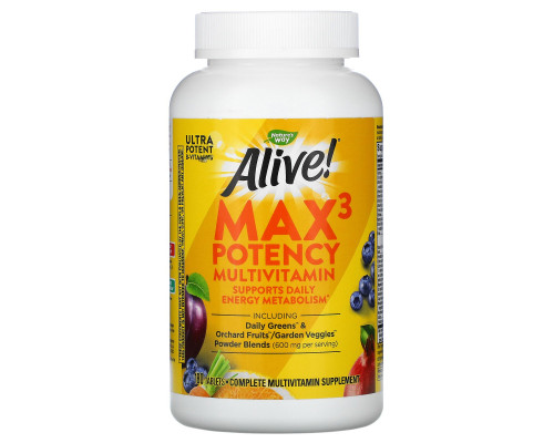 Nature's Way, Alive! Ежедневно Max3, мультивитамины, 180 таблеток Nature's Way, Alive! Ежедневно Max3, мультивитамины, 180 таблеток
