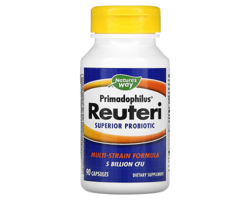 Nature's Way, Primadophilus Reuteri, улучшенный пробиотик, 90 Veggie Caps Nature's Way, Primadophilus Reuteri, улучшенный пробиотик, 90 Veggie Caps