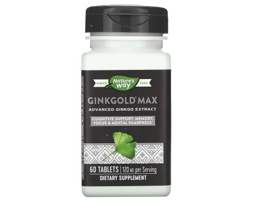 Nature's Way, Ginkgold Max, 120 mg, 60 Tablets Nature's Way, Ginkgold Max, 120 mg, 60 Tablets