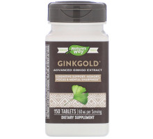 Nature's Way, Медицинский экстракт гинкго Ginkgold, 60 мг, 150 таблеток