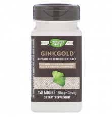 Nature's Way, Медицинский экстракт гинкго Ginkgold, 60 мг, 150 таблеток
