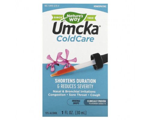 От гриппа и простуды Nature's Way, Umcka, ColdCare, оригинальные капли, 30 мл (1 жидк. Унция) От гриппа и простуды Nature's Way, Umcka, ColdCare, оригинальные капли, 30 мл (1 жидк. Унция)