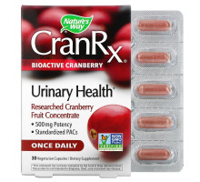 Nature's Way, CranRx, Urinary Health, Bioactive Cranberry, 500 mg, 30 Vegetarian Capsules