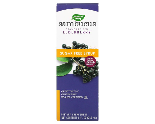 Nature's Way, Sambucus, стандартизированный экстракт бузины, без сахара, 8 жидких унций (240 мл) Nature's Way, Sambucus, стандартизированный экстракт бузины, без сахара, 8 жидких унций (240 мл)