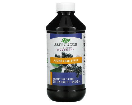 Nature's Way, Sambucus, стандартизированный экстракт бузины, без сахара, 8 жидких унций (240 мл) Nature's Way, Sambucus, стандартизированный экстракт бузины, без сахара, 8 жидких унций (240 мл)