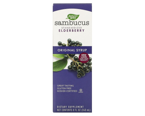 Nature's Way, Original Sambucus, стандартизированный экстракт бузины, 8 жидких унций (240 мл) Nature's Way, Original Sambucus, стандартизированный экстракт бузины, 8 жидких унций (240 мл)