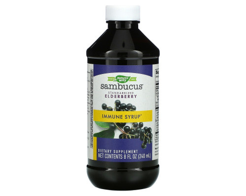 Nature's Way, Sambucus Immune, сироп из бузины, 8 жидких унций (240 мл) Nature's Way, Sambucus Immune, сироп из бузины, 8 жидких унций (240 мл)
