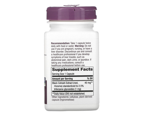 Nature's Way, Black Cohosh, Standardized, 120 Veg. Capsules Nature's Way, Black Cohosh, Standardized, 120 Veg. Capsules