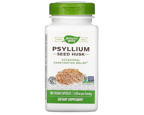Nature's Way, Psyllium, Husks, 525 mg, 180 Vegetarian Capsules Nature's Way, Psyllium, Husks, 525 mg, 180 Vegetarian Capsules