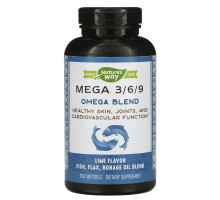 Nature's Way, Fully Balanced Mega 3/6/9, Omega Blend, Lime Flavor, 180 Softgels