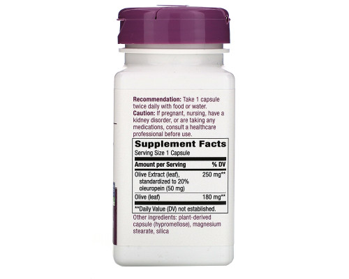 Nature's Way, Olive Leaf, Standardized, 60 Veg. Capsules Nature's Way, Olive Leaf, Standardized, 60 Veg. Capsules