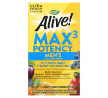 Мужское здоровье Nature's Way, Alive! Max3 Potency, мультивитамины для мужчин, 90 таблеток