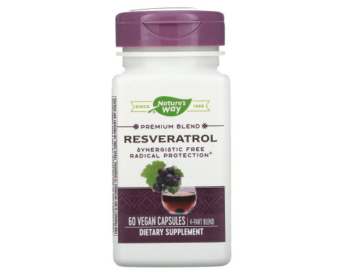 Nature's Way, Resveratrol, 37.5 mg, 60 Vegetarian Capsules Nature's Way, Resveratrol, 37.5 mg, 60 Vegetarian Capsules