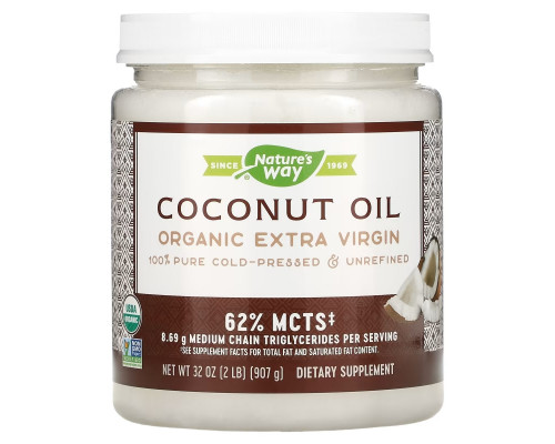 Nature's Way, Organic Coconut Oil, Extra Virgin, 32 oz (907 g) Nature's Way, Organic Coconut Oil, Extra Virgin, 32 oz (907 g)