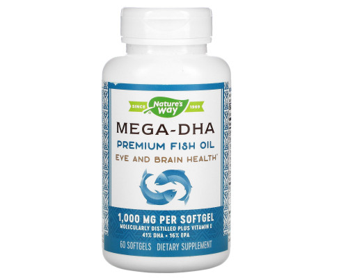 Nature's Way, EfaGold, Мега-DHA, 1000 мг, 60 капсул Nature's Way, EfaGold, Мега-DHA, 1000 мг, 60 капсул