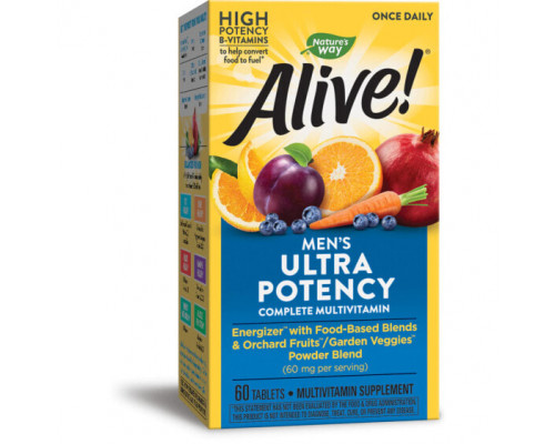 Nature's Way Alive! Men's Ultra Potency Complete Multivitamin Комплекс мультивитонамиов для мужчин 60 таблеток Nature's Way Alive! Men's Ultra Potency Complete Multivitamin Комплекс мультивитонамиов для мужчин 60 таблеток