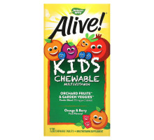 Nature's Way, Alive! Детский жевательный мультивитамин, вкус апельсина и ягод, 120 жевательных таблеток