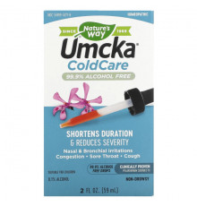 От гриппа и простуды Nature's Way, Umcka ColdCare, 99.9% Alcohol-Free Drops, 2 fl oz (59 ml)