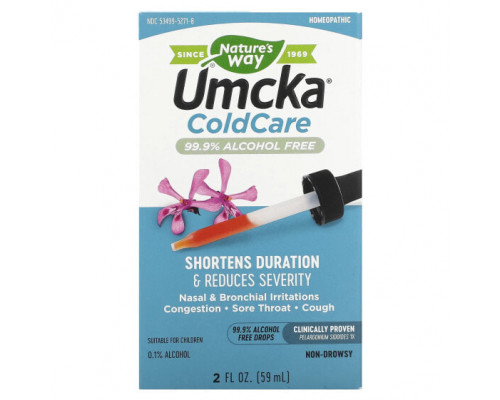 От гриппа и простуды Nature's Way, Umcka ColdCare, 99.9% Alcohol-Free Drops, 2 fl oz (59 ml) От гриппа и простуды Nature's Way, Umcka ColdCare, 99.9% Alcohol-Free Drops, 2 fl oz (59 ml)
