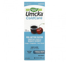 От гриппа и простуды Nature's Way, Umcka, ColdCare, успокаивающий сироп, вишня, 240 мл (8 жидк. Унций)