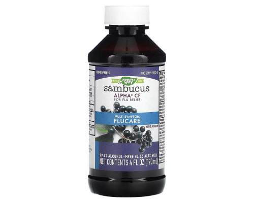 Nature's Way, Sambucus, Alpha CF, Multi-Symptom Flucare, With Elderberry, 4 fl oz (120 ml) Nature's Way, Sambucus, Alpha CF, Multi-Symptom Flucare, With Elderberry, 4 fl oz (120 ml)