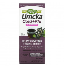 Nature's Way, Umcka, Cold+Flu, Elderberry Soothing Syrup, Berry, 4 fl oz (120 ml)