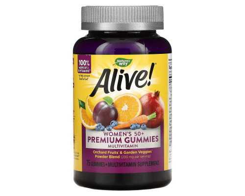 Nature's Way, Alive! Жевательные витамины для женщин 50+, 75 жевательных мармеладок Nature's Way, Alive! Жевательные витамины для женщин 50+, 75 жевательных мармеладок