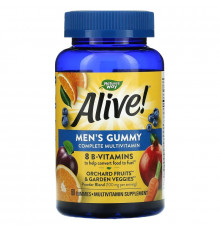 Nature's Way, Alive! Men's Gummy Complete Multivitamin, Fruit, 60 Gummies