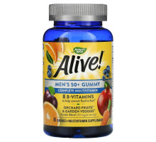 Nature's Way, Alive! Men's 50+ Gummy Complete Multivitamin, Fruit Flavors, 60 Gummies
