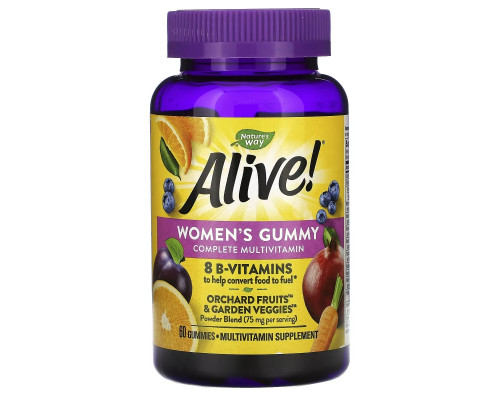 Nature's Way, Alive! Women's Gummy Complete Multivitamin, Mixed Berry Flavor, 60 Gummies Nature's Way, Alive! Women's Gummy Complete Multivitamin, Mixed Berry Flavor, 60 Gummies