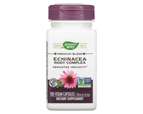 Nature's Way, Premium Blend, Комплекс корня эхинацеи, 450 мг, 100 веганских капсул Nature's Way, Premium Blend, Комплекс корня эхинацеи, 450 мг, 100 веганских капсул