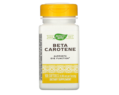 Nature's Way, Beta Carotene, 25,000 IU, 100 Softgels Nature's Way, Beta Carotene, 25,000 IU, 100 Softgels